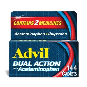 Advil Dual Action With Acetaminophen Ibuprofen Caplets; 144 Count