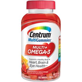 Centrum Adult Multivitamin With Omega 3 Gummies; Fruit Flavors; 100 Count