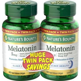 Nature's Bounty Melatonin; 5 mg; Twin Pack