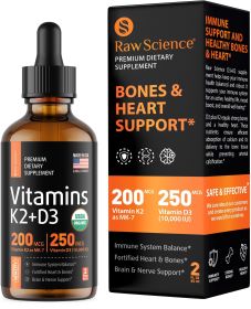 Liquid Vitamin D3 K2 10000 iu 200 mcg Vitamin D with MK7 Vitamin K2 Drops Bone Density Heart Support Liquid Vitamins for Women Men High Absorption Vit