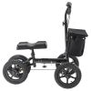 VEVOR Folding Knee Scooter, Aluminum Steerable Knee Walker with Height-Adjustable Handlebar & Knee Pad, 12" All-Terrain Wheels, Dual Brakes