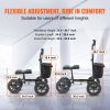 VEVOR Folding Knee Scooter, Aluminum Steerable Knee Walker with Height-Adjustable Handlebar & Knee Pad, 12" All-Terrain Wheels, Dual Brakes