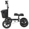 VEVOR Folding Knee Scooter, Aluminum Steerable Knee Walker with Height-Adjustable Handlebar & Knee Pad, 12" All-Terrain Wheels, Dual Brakes