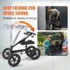 VEVOR Folding Knee Scooter, Aluminum Steerable Knee Walker with Height-Adjustable Handlebar & Knee Pad, 12" All-Terrain Wheels, Dual Brakes