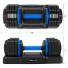 Adjustable Dumbbell - 55lb x2 Dumbbell Set of 2 with Anti-Slip Handle, Fast Adjust Weight by Turning Handle with Tray