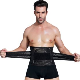 Waist Trimmers for Men Low Belly Stomach Wraps for Weight Loss (Color: Black, size: L)