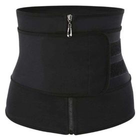 Workout Waist Trainers for Women Sweat Waist Trimmers Weight Loss Body Shaper (Color: Single belt Black, size: L)