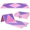 4-Panel PU Leather Folding Exercise Gym Mat with Hook and Loop Fasteners